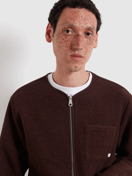 Farah Tucker Full Zip Sweatshirt - Dark Brown