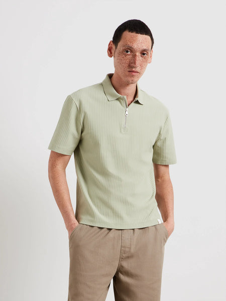 Farah Dobson Zip Polo - Green Shade