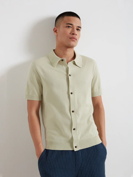 Farah Poplar Knitted Polo - Soft Green