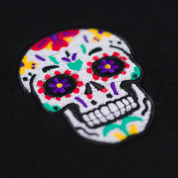 Varanacci Day Of The Dead Embroidered Relaxed  Hoodie - Black
