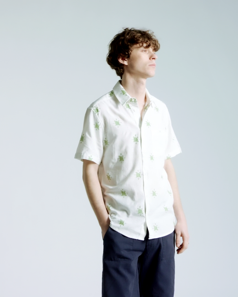 Far Afield Sunseeker S/S Shirt - White/Green
