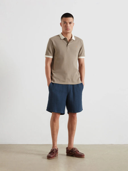 Farah Swinton Waffle Shorts - Aegean Blue