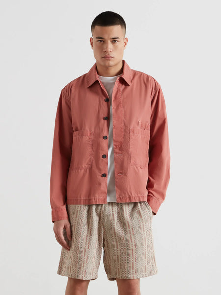 Farah Mattison Frost Finish Overshirt - Dusty Red