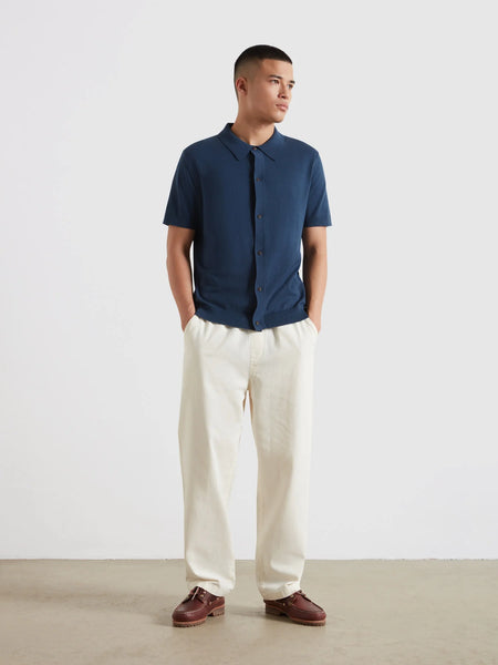 Farah Poplar Knitted Polo - Aegean Blue