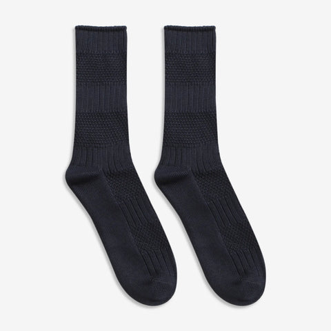 Far Afield Textured Sock - Navy