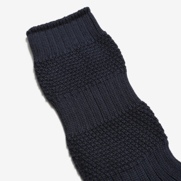 Far Afield Textured Sock - Navy