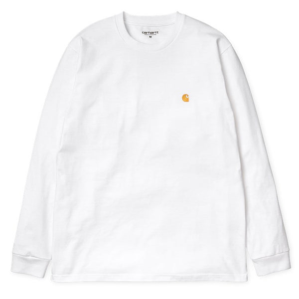 Carhartt L/S Chase Tee - White/Gold