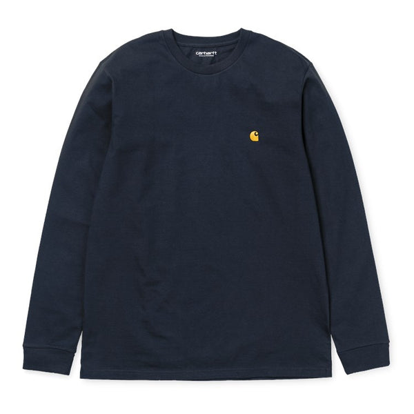 Carhartt L/S Chase Tee - Navy/Gold