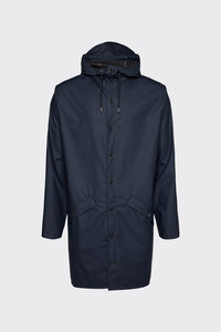 Rains long jacket navy shop