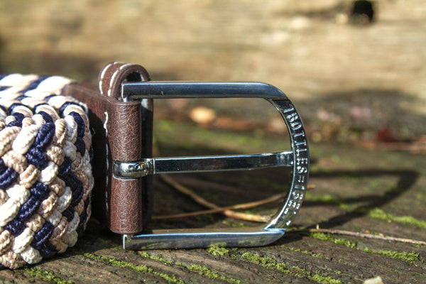 Swole Panda REPREVE® Woven Belt - Navy/Beige Zigzag