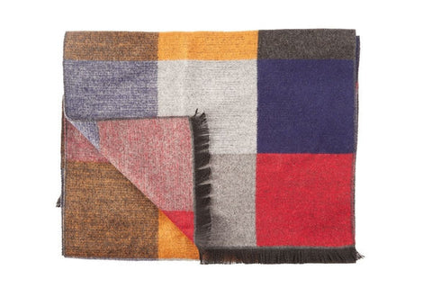 Swole Panda Multi Coloured Check Bamboo Scarf