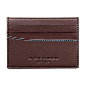 Watson & Wolfe Vegan Slim Card Case - Chestnut Brown