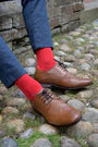 Swole Panda Classic Ribbed Socks - Red