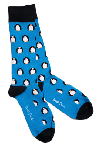 Swole Panda Penguin Bamboo Socks - Blue