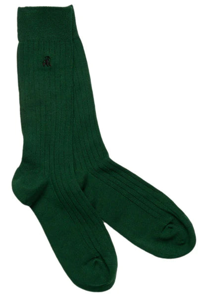 Swole Panda Bamboo Classic Ribbed Socks - Racing Green